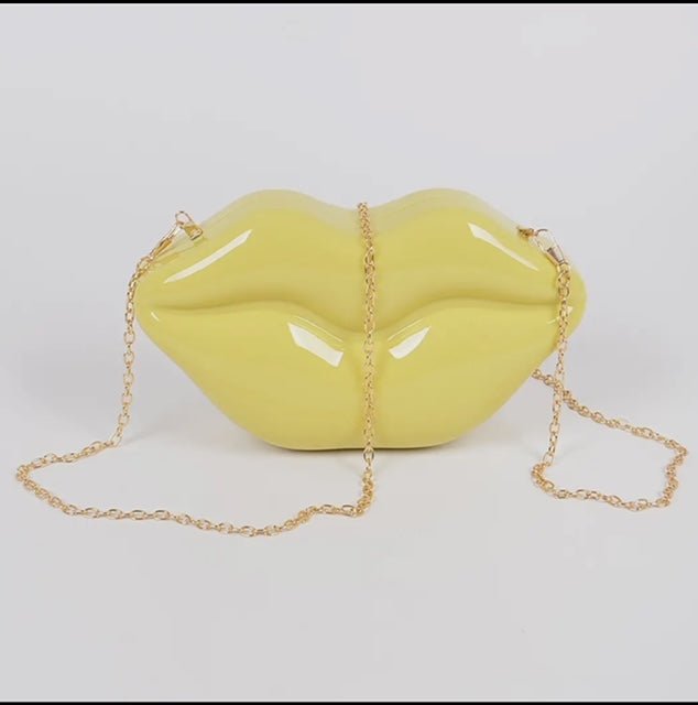 Mixed Colors Lips Clutch with Chain - The Village Retail