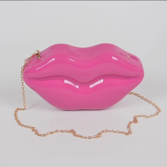 Mixed Colors Lips Clutch with Chain - The Village Retail