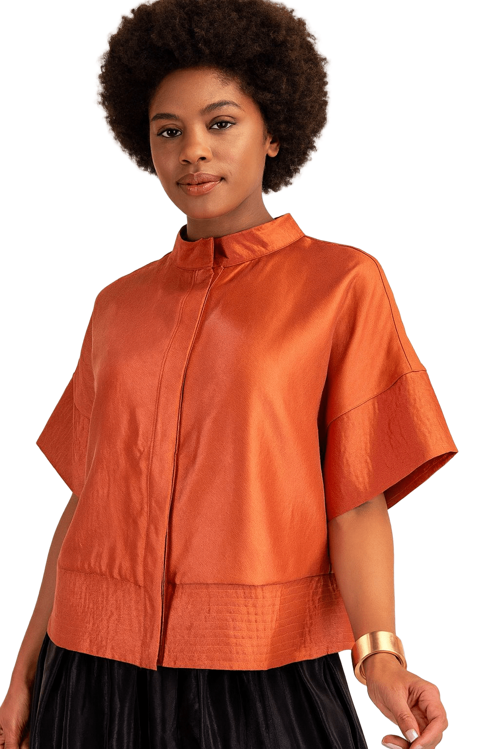 Mock Neck Button Down Shirt - The Village Retail