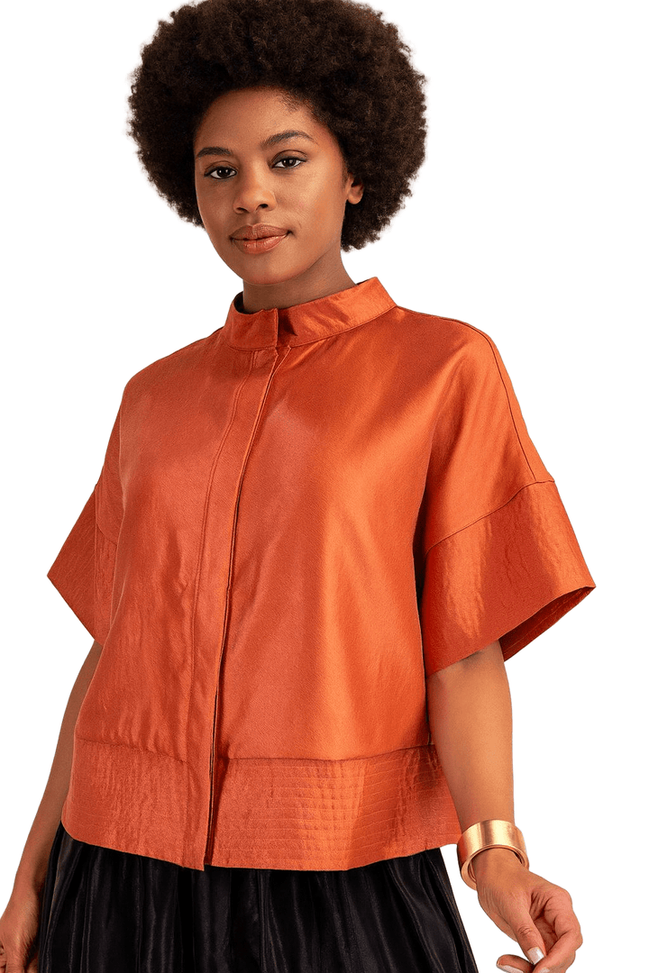Mock Neck Button Down Shirt - The Village Retail