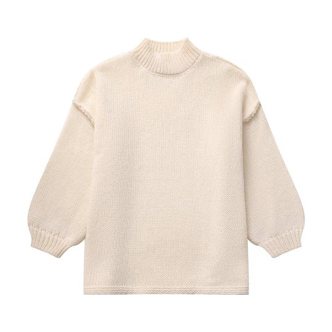 Mock Neck Long Sleeves Sweater - The Village Retail