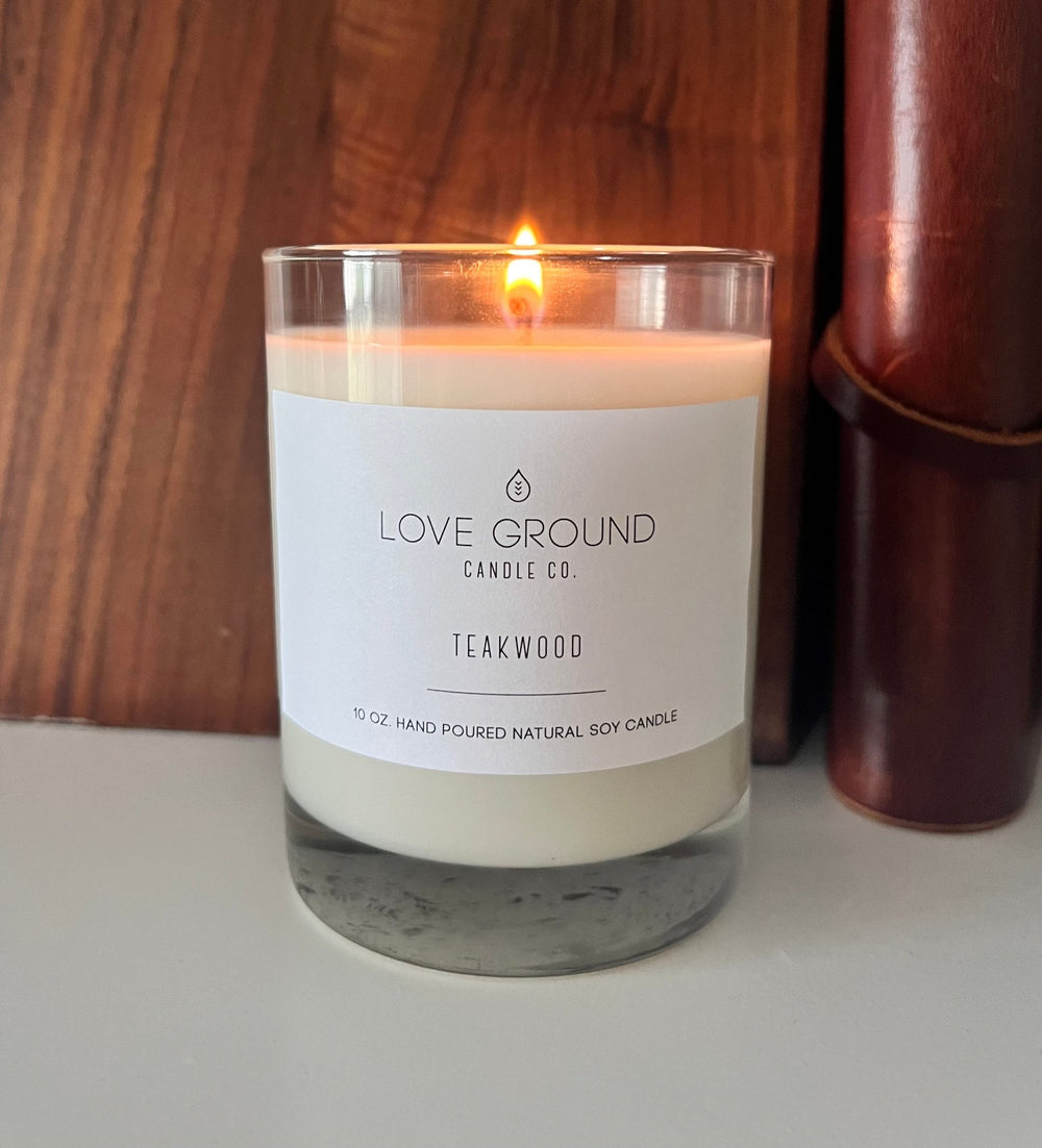 Natural Soy Candle - Teakwood - The Village Retail
