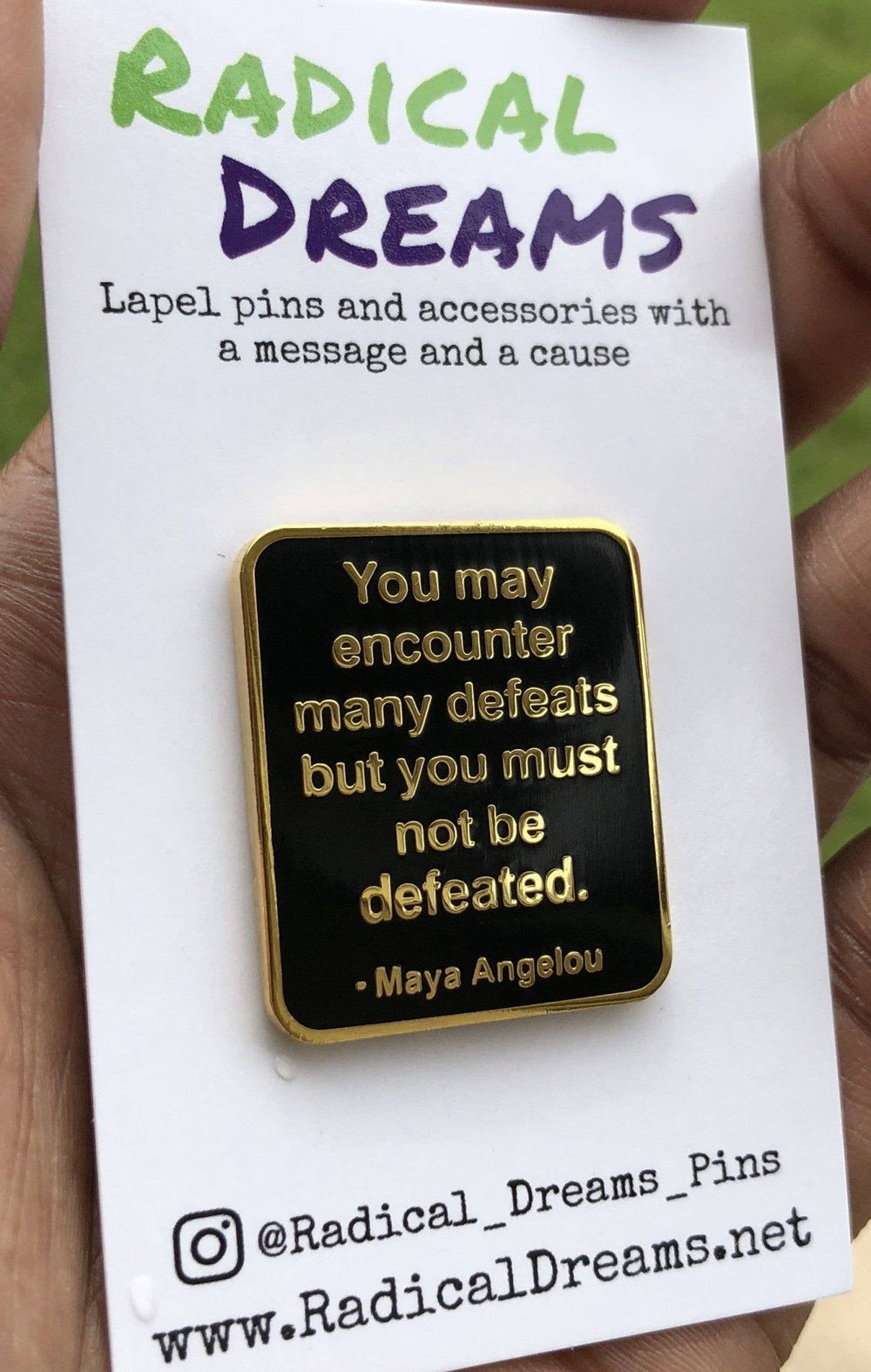 Never Defeated Lapel Pin - The Village Retail