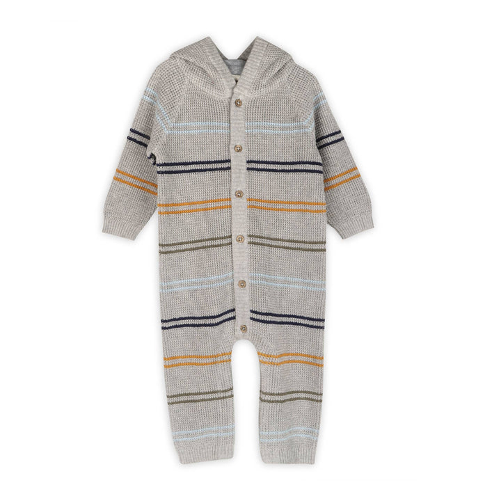 Organic Cotton Baby Hooded Jumpsuit – Classic Stripe Sweater - The Village Retail