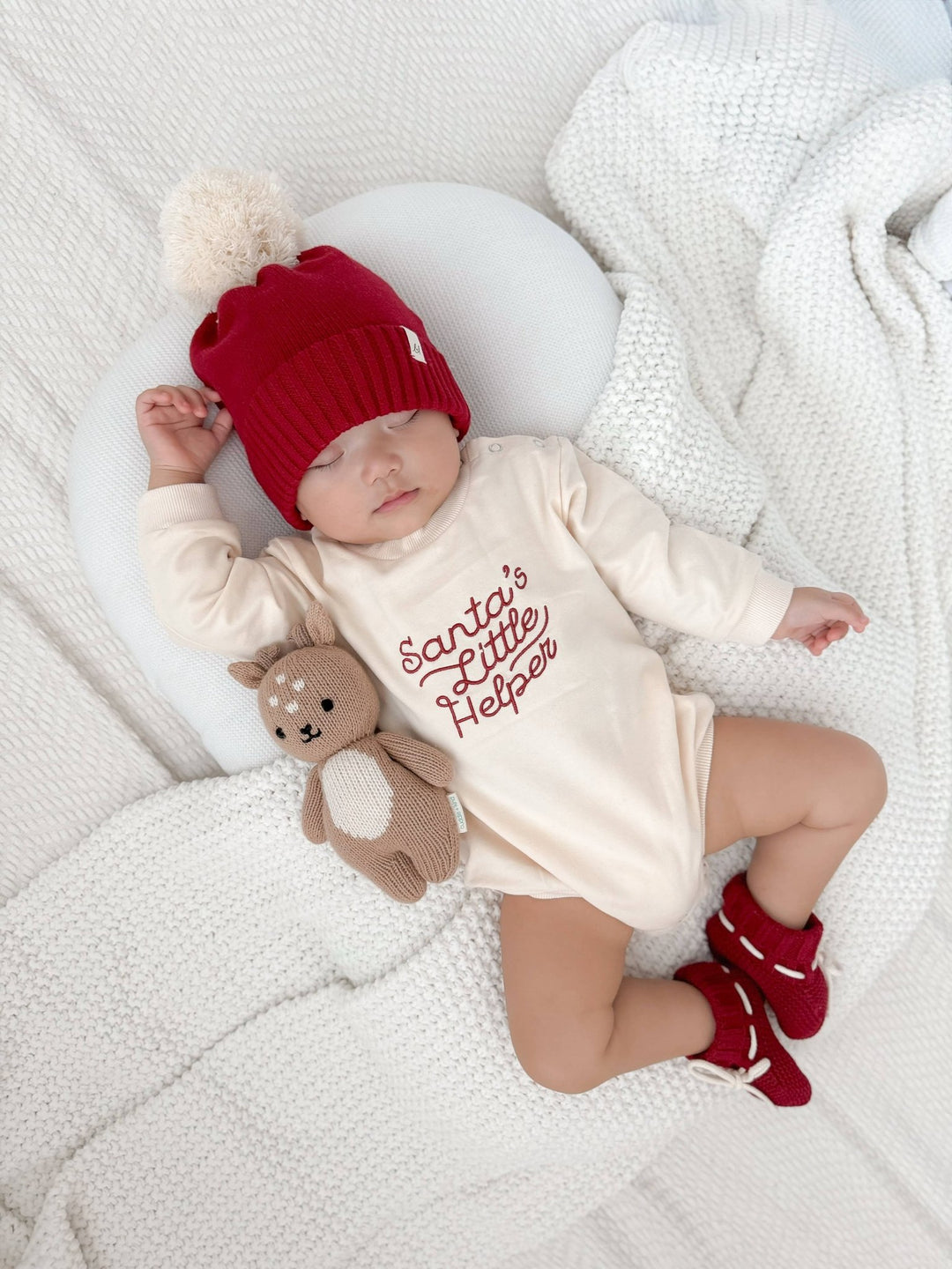 Organic Cotton Baby Pom Beanie – Holly - The Village Retail