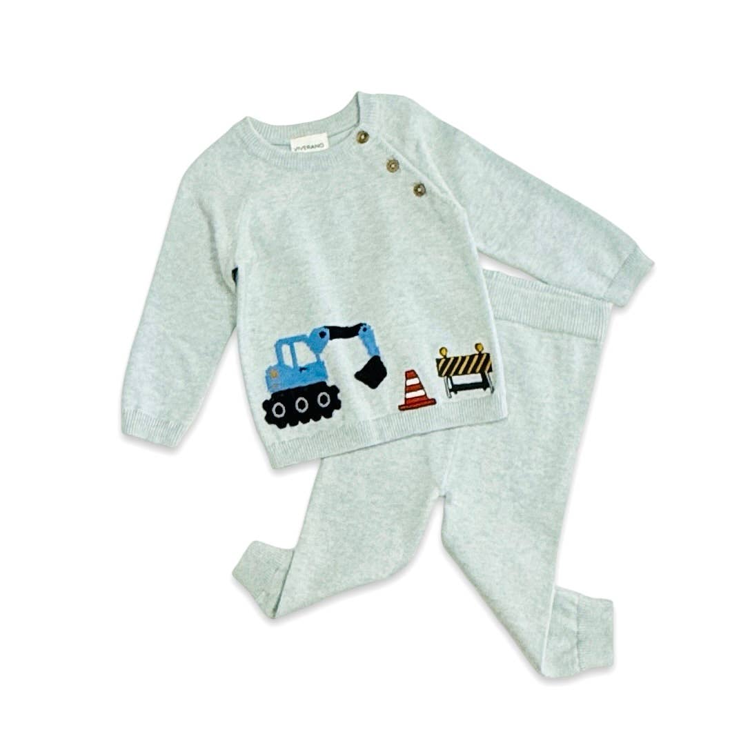 Organic Cotton Baby Pullover & Pant Set – Construction Truck - The Village Retail