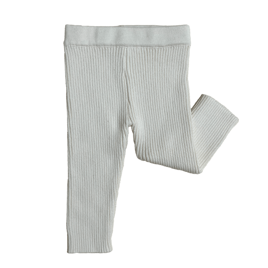 Organic Cotton Baby Rib Leggings – Cream - The Village Retail