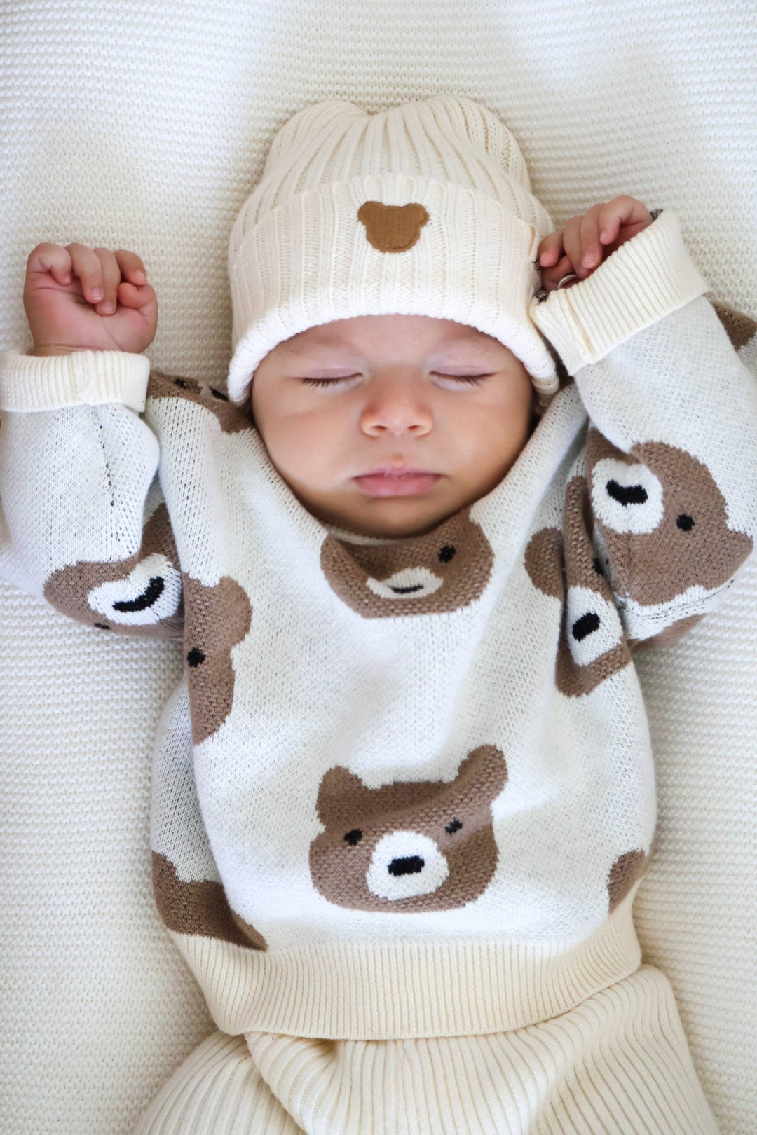 Organic Cotton Little Bear Jacquard Baby Sweater - The Village Retail