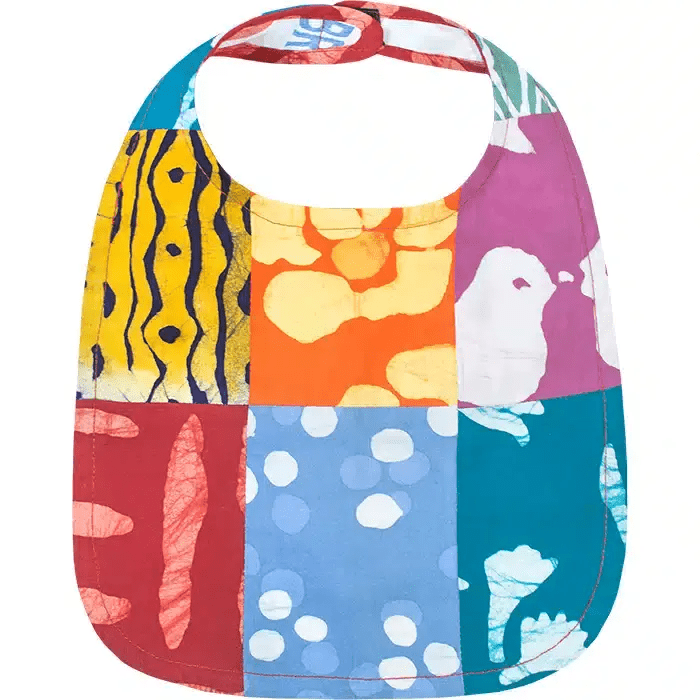 Organic Cotton Patchwork Baby Bib - The Village Retail