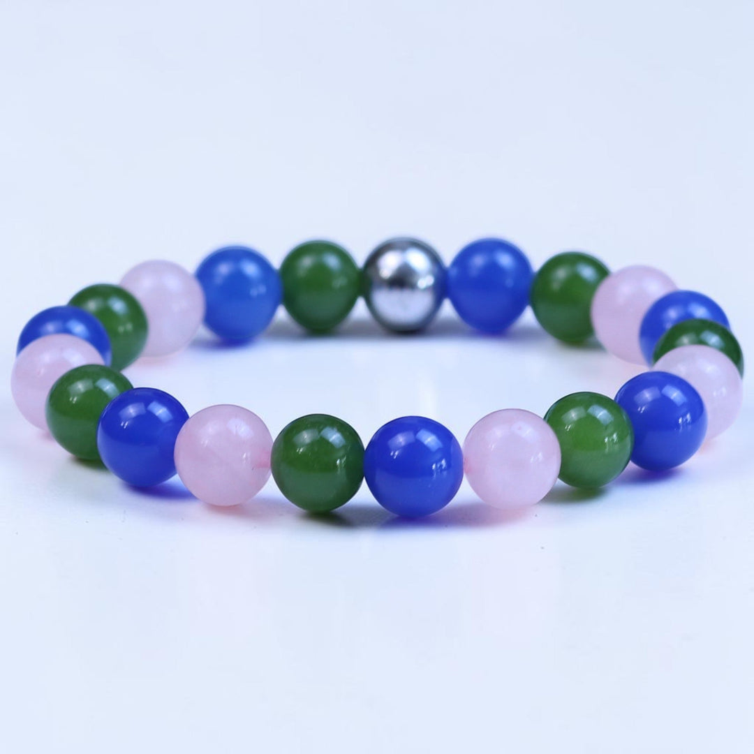 Pascal Boybeads 10mm Blue Green Pink Mens Beaded Bracelet - The Village Retail