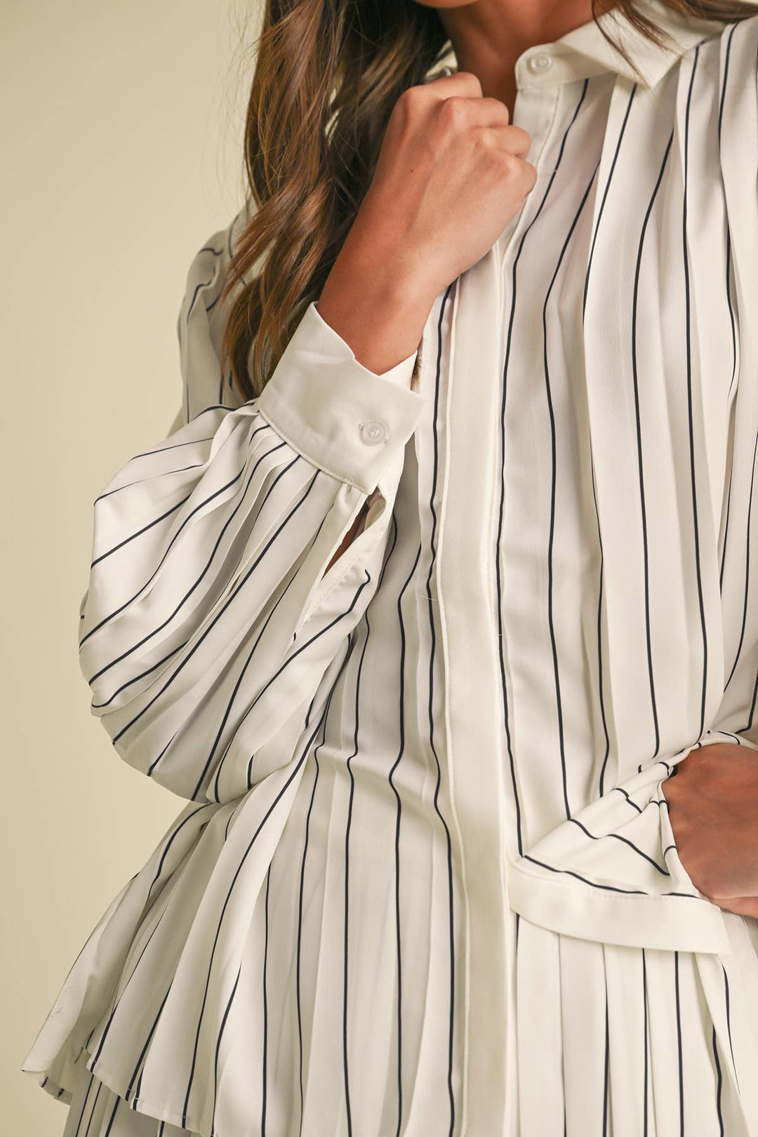 Pleated Stripe Shirt - The Village Retail