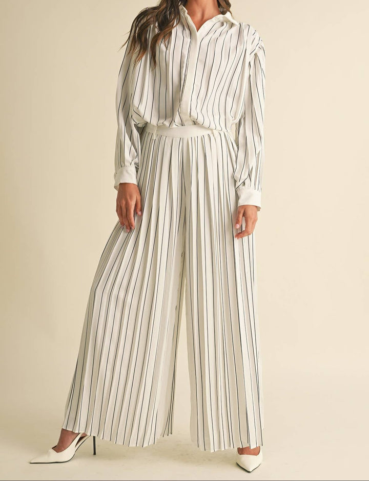 Pleated Stripe Shirt - The Village Retail