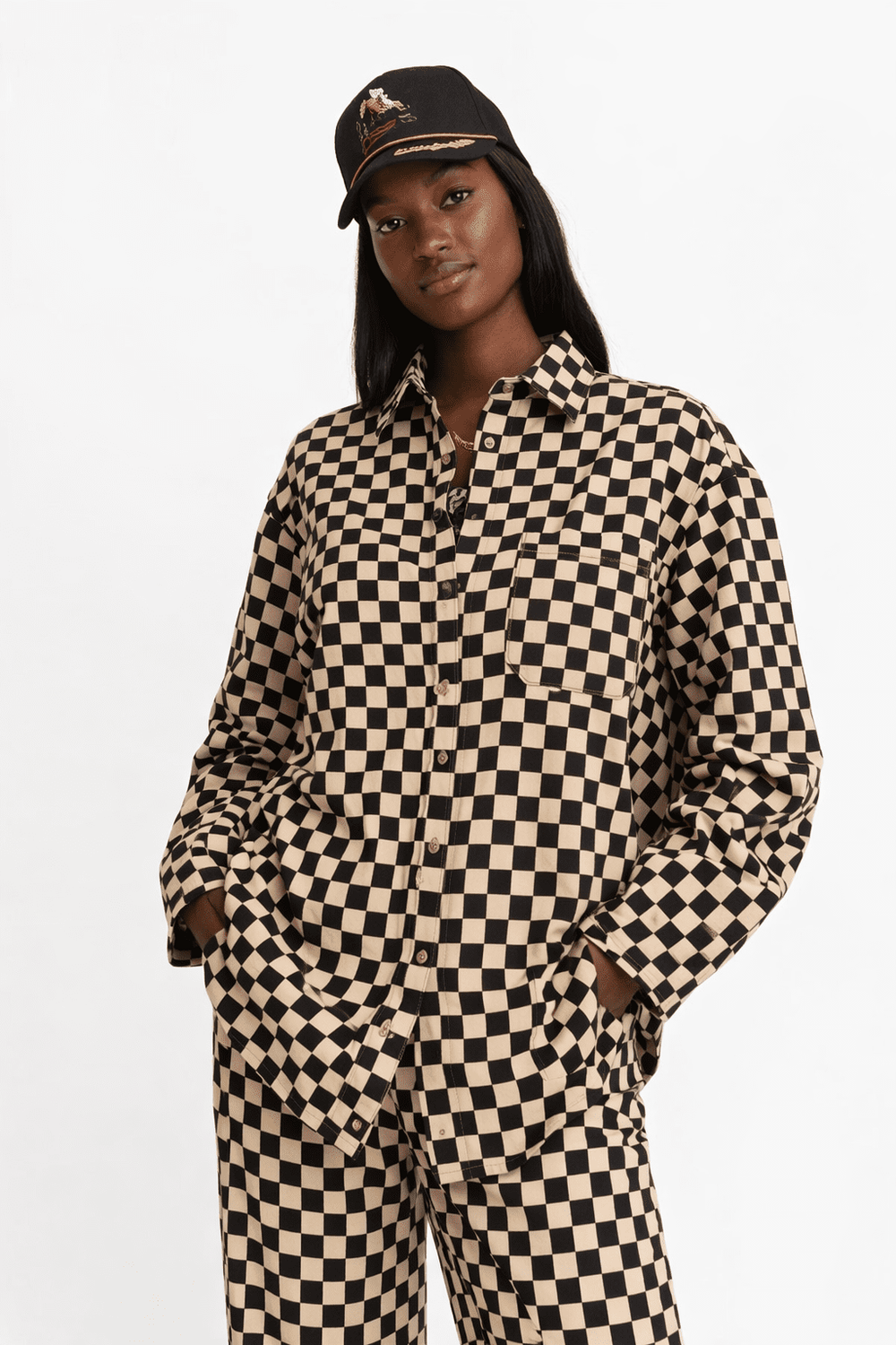 Plus Size Checkered Button - Down shirt - The Village Retail