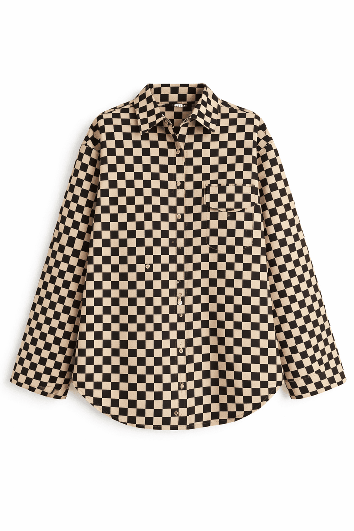 Plus Size Checkered Button - Down shirt - The Village Retail