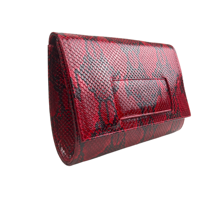 KD Hand Clutch - Red Snake Print - The Village Retail