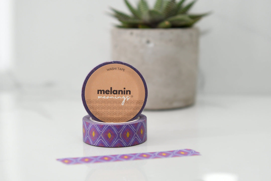 Purple, Pink and Yellow African Wax Print Inspired Washi Tape - The Village Retail