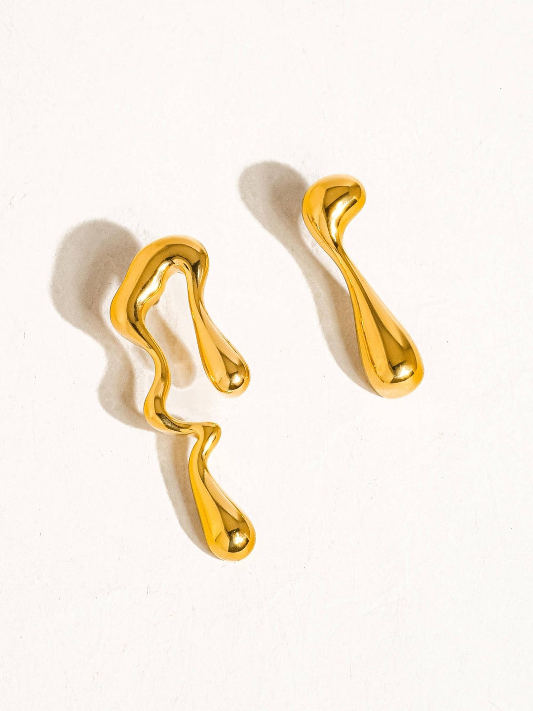Roma 18K Gold Non - Tarnish Mismatch Melted Earring - The Village Retail
