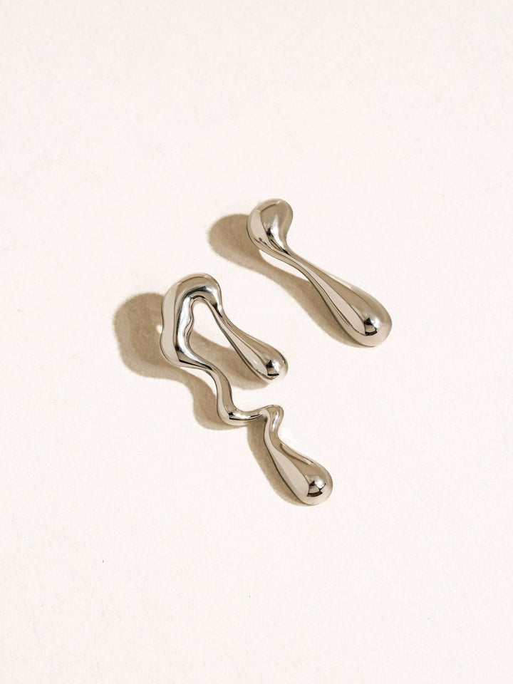 Roma 18K Gold Non - Tarnish Mismatch Melted Earring - The Village Retail