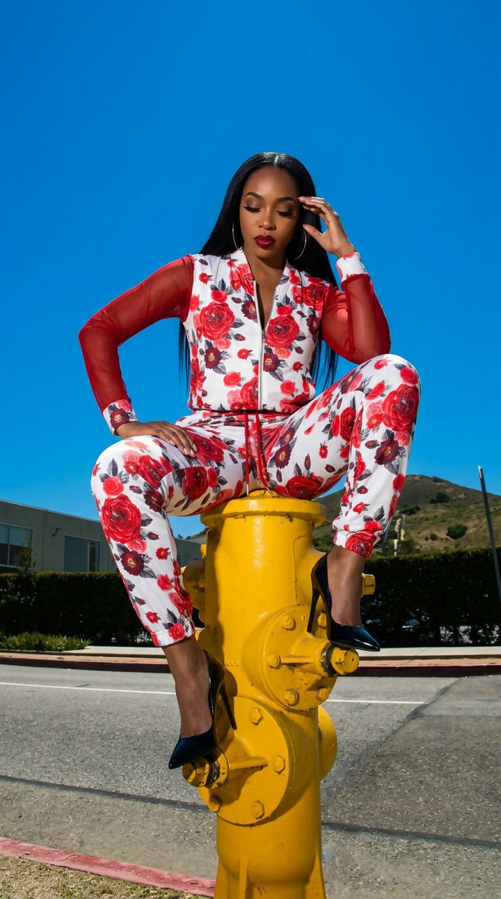Rose Mesh Jogger Set - The Village Retail