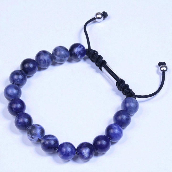 Saion 10mm Blue Sodalite Natural Adjustable Beaded Bracelet - The Village Retail