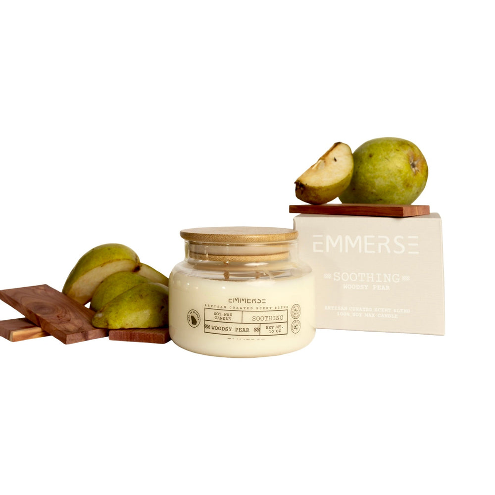 Soothing: Woodsy Pear Soy Wax Candle - The Village Retail