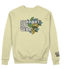 Support Is A Verb Floral Crewneck Embroidered (Leaves) - The Village Retail
