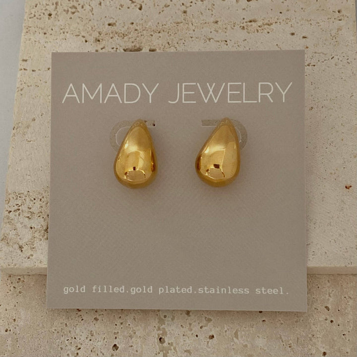 Teardrop Earrings Gold Plated lightweight - The Village Retail