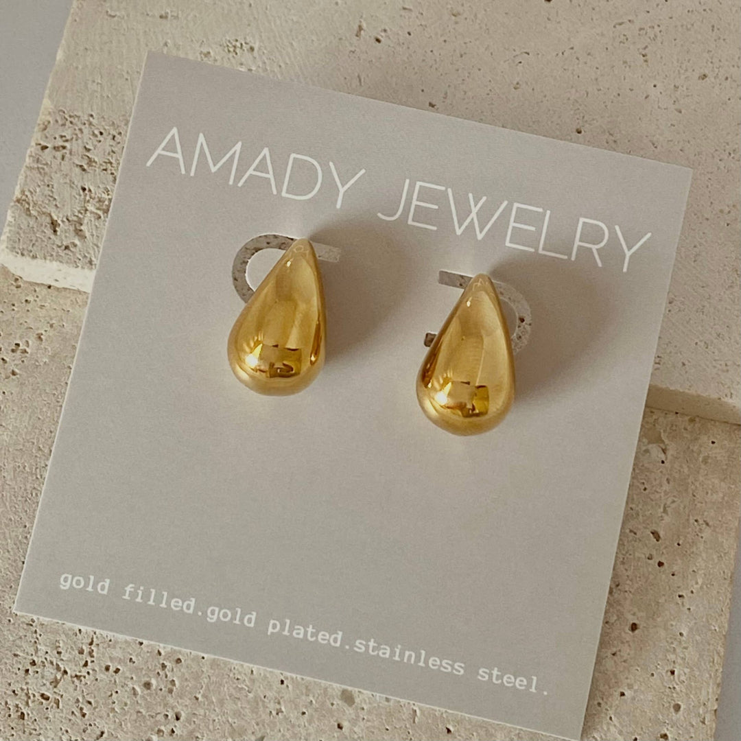Teardrop Earrings Gold Plated lightweight - The Village Retail