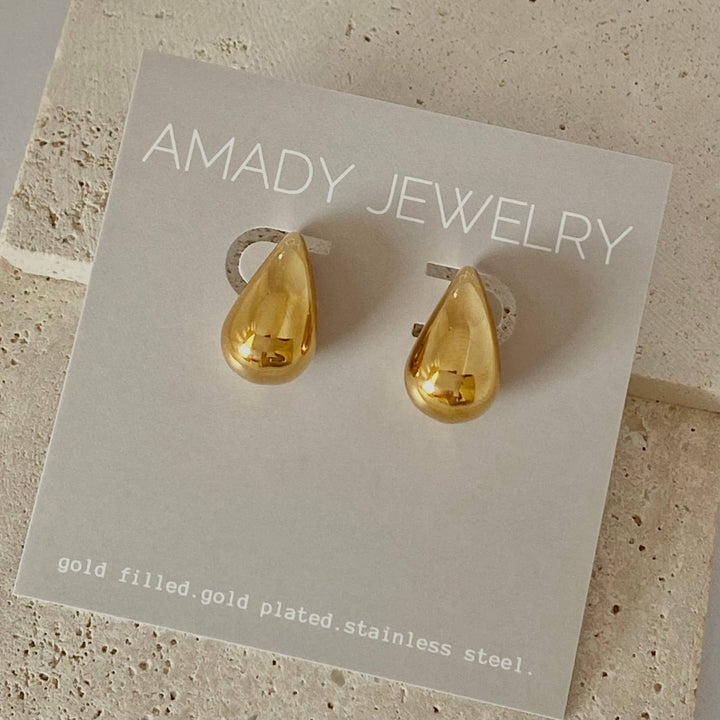 Teardrop Earrings Gold Plated lightweight - The Village Retail