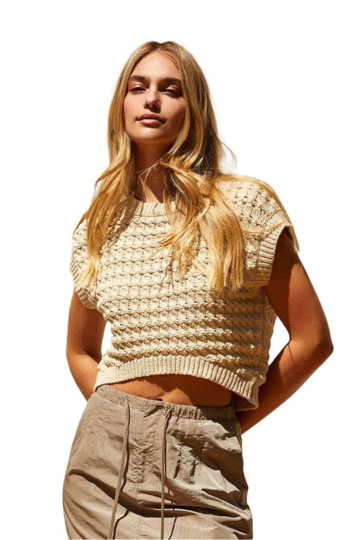 Textured Sweater Knit Crop Top - The Village Retail