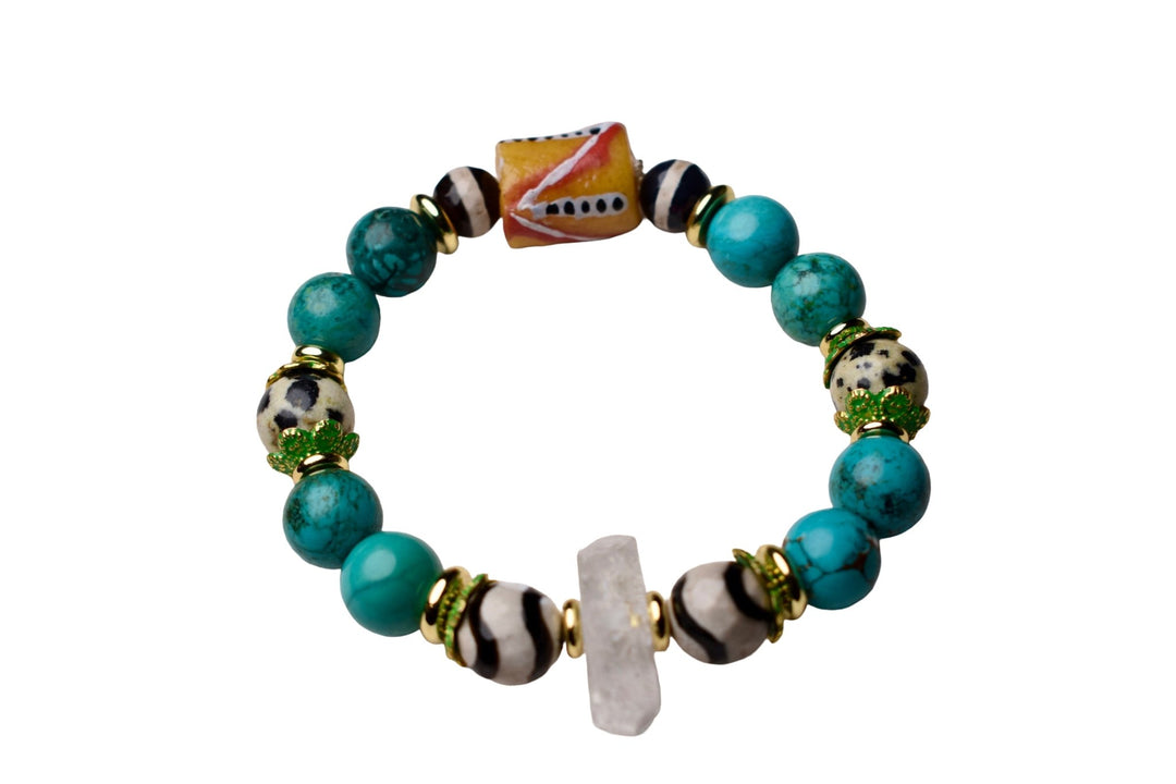 Turquoise & Clear Quartz Bracelet of Clear Intentions - The Village Retail