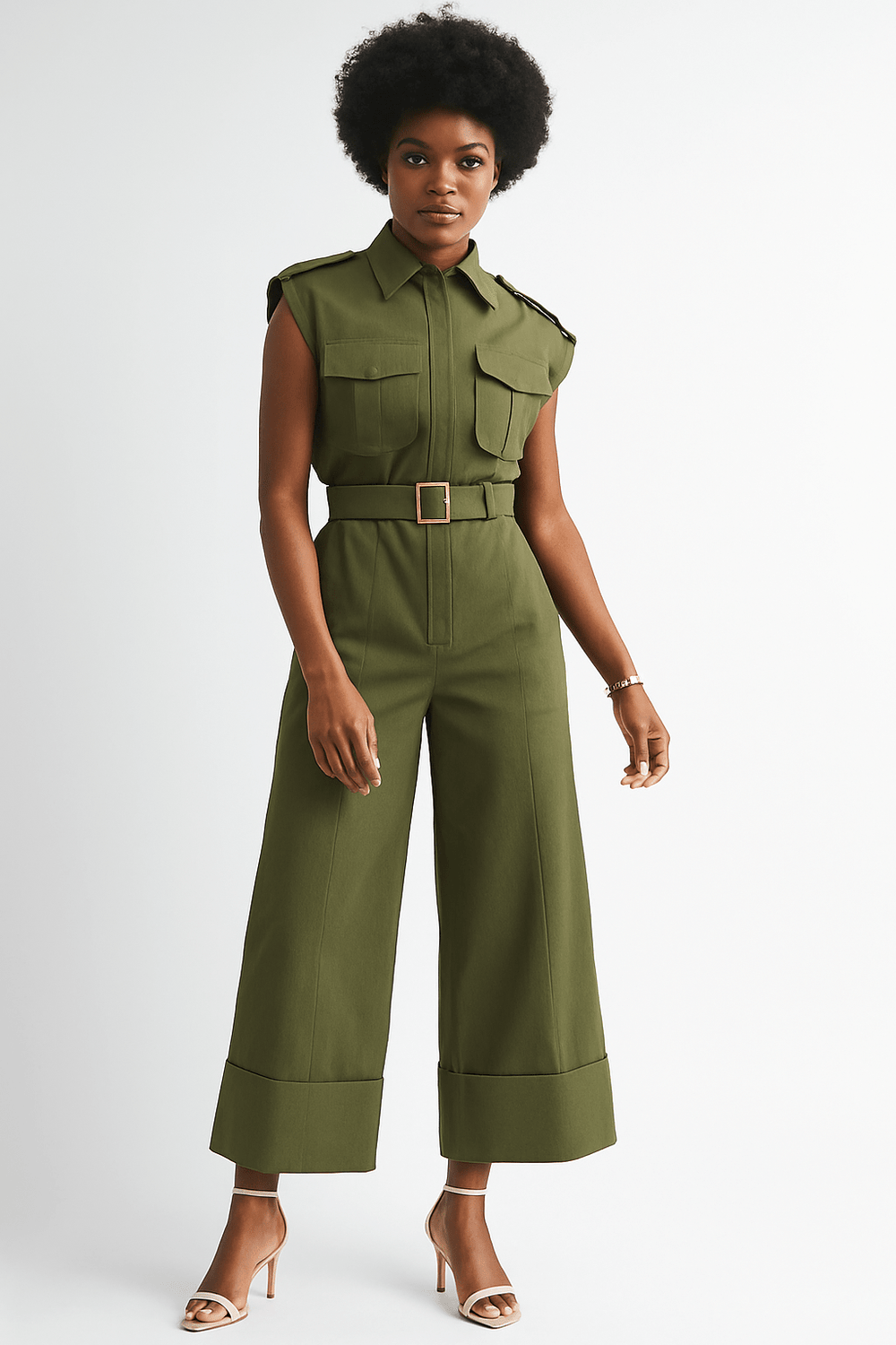 Utility Belted Wide - Leg Jumpsuit - The Village Retail