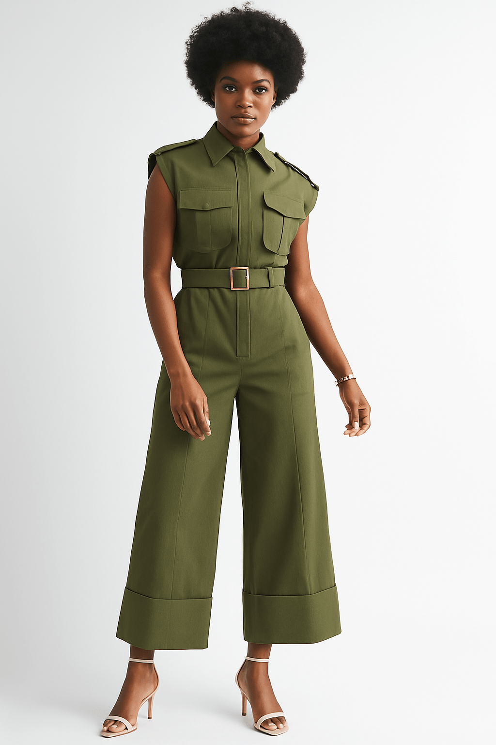 Utility Belted Wide - Leg Jumpsuit - The Village Retail