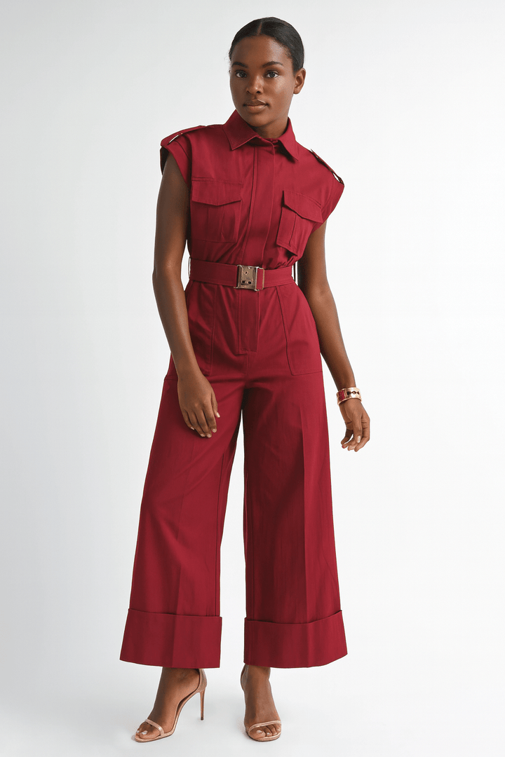 Utility Belted Wide - Leg Jumpsuit - The Village Retail