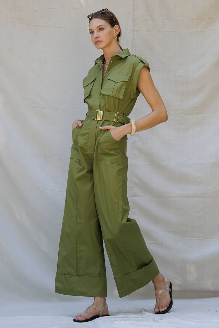 Utility Belted Wide - Leg Jumpsuit - The Village Retail