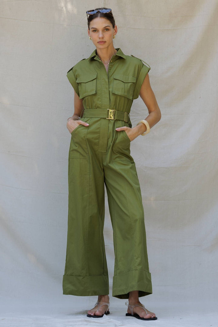 Utility Belted Wide - Leg Jumpsuit - The Village Retail