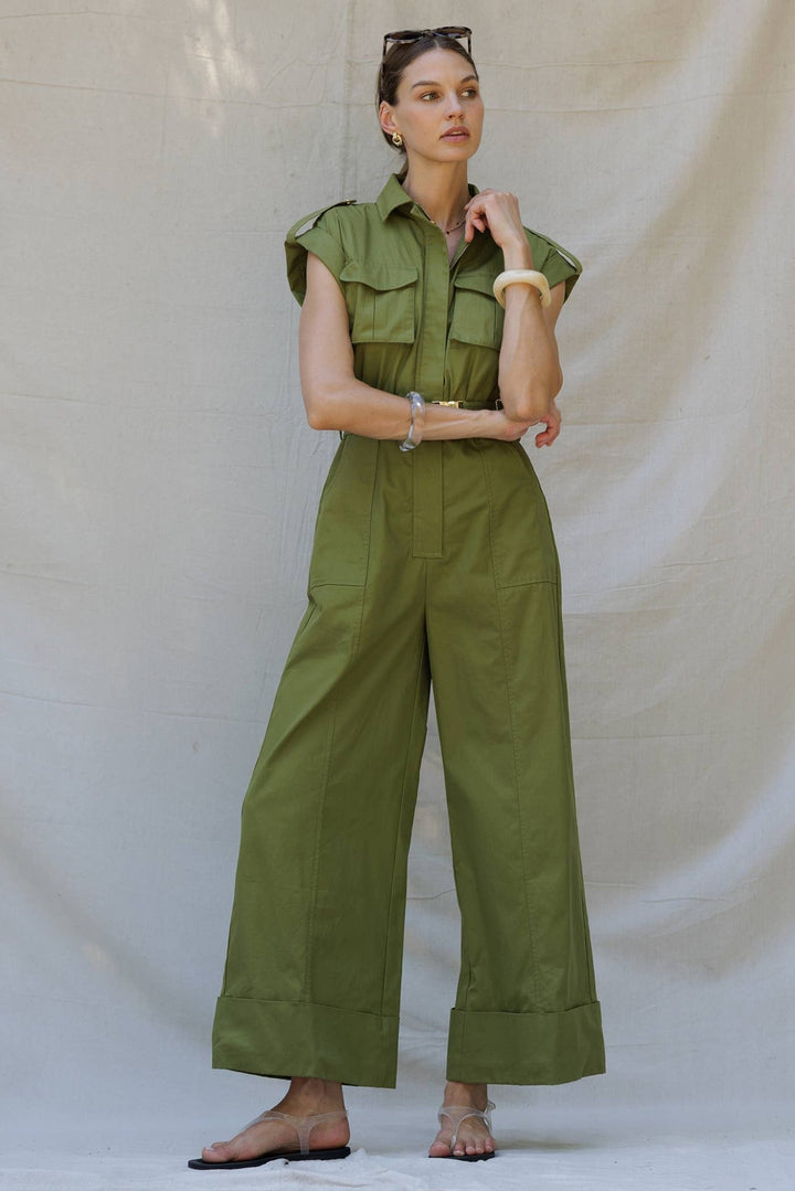 Utility Belted Wide - Leg Jumpsuit - The Village Retail
