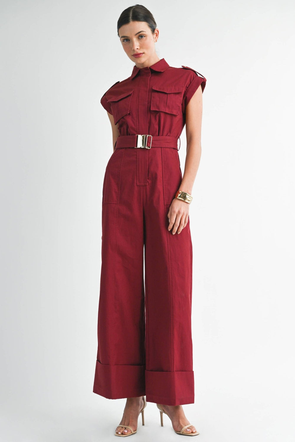 Utility Belted Wide - Leg Jumpsuit - The Village Retail