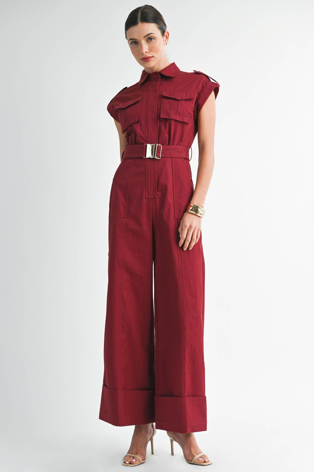 Utility Belted Wide - Leg Jumpsuit - The Village Retail