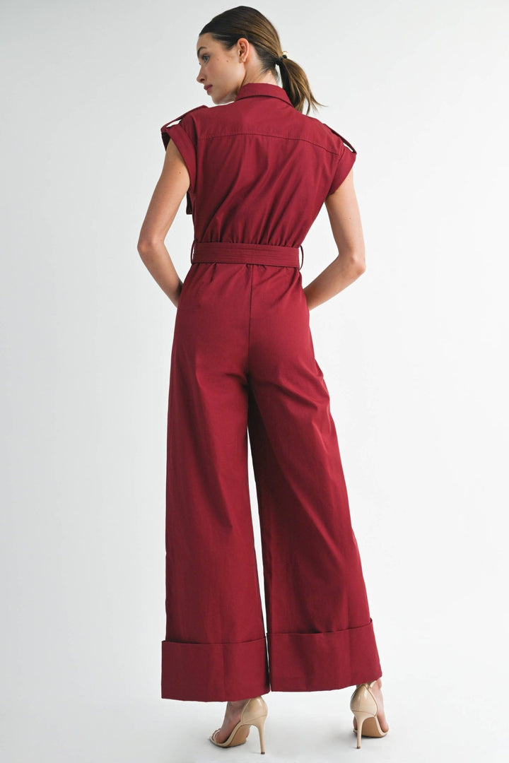 Utility Belted Wide - Leg Jumpsuit - The Village Retail