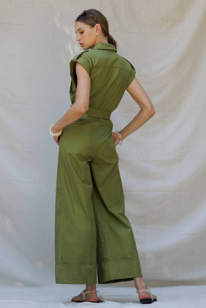 Utility Belted Wide - Leg Jumpsuit - The Village Retail
