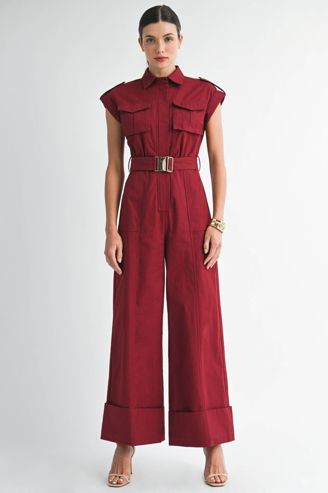 Utility Belted Wide - Leg Jumpsuit - The Village Retail