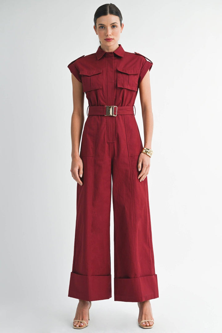Utility Belted Wide - Leg Jumpsuit - The Village Retail
