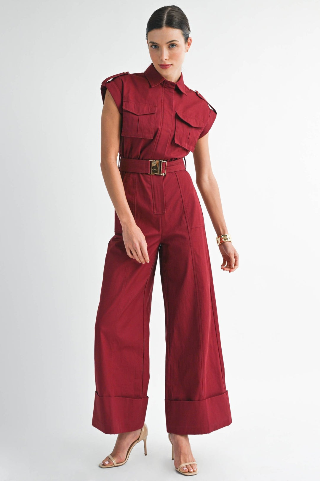 Utility Belted Wide - Leg Jumpsuit - The Village Retail