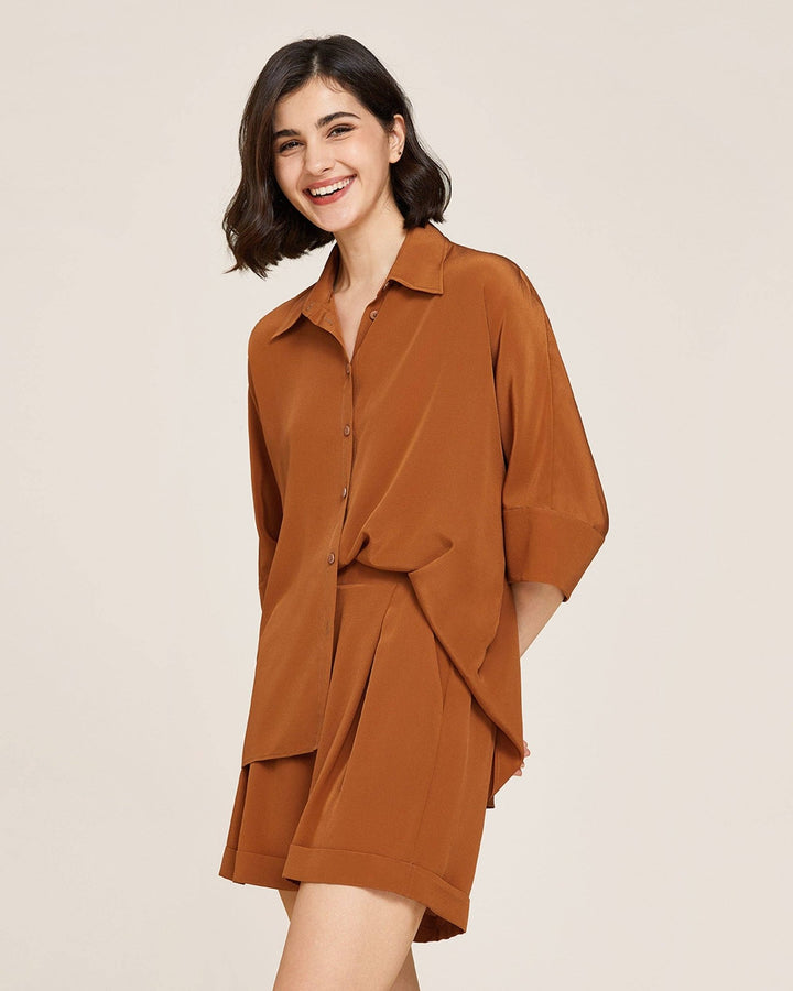 Weekend Oversize Silk Co - ord Set - The Village Retail