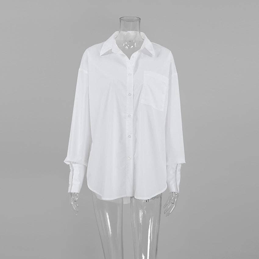 White Lapel Collar Button Down Fit Daily - The Village Retail