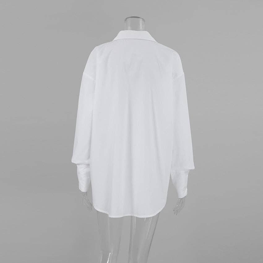White Lapel Collar Button Down Fit Daily - The Village Retail