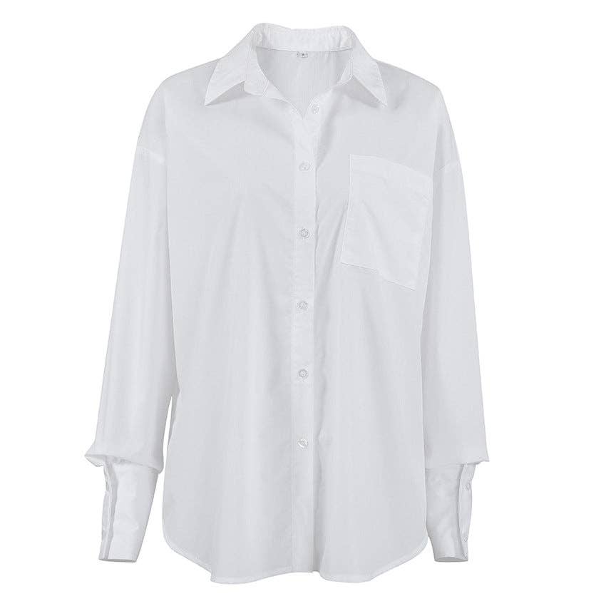 White Lapel Collar Button Down Fit Daily - The Village Retail
