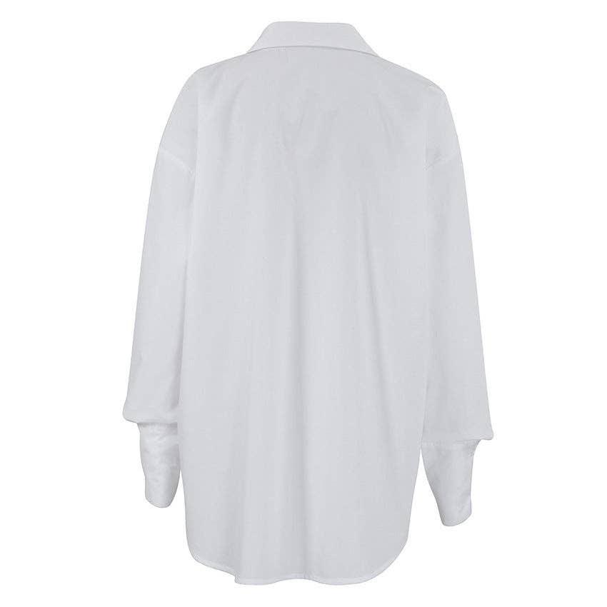 White Lapel Collar Button Down Fit Daily - The Village Retail