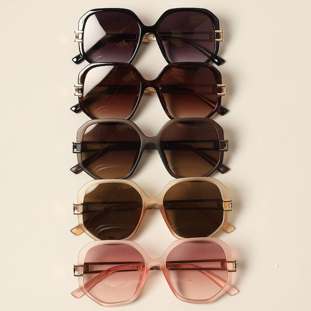 Women's Unique Temples Geometric Sunglasses - The Village Retail